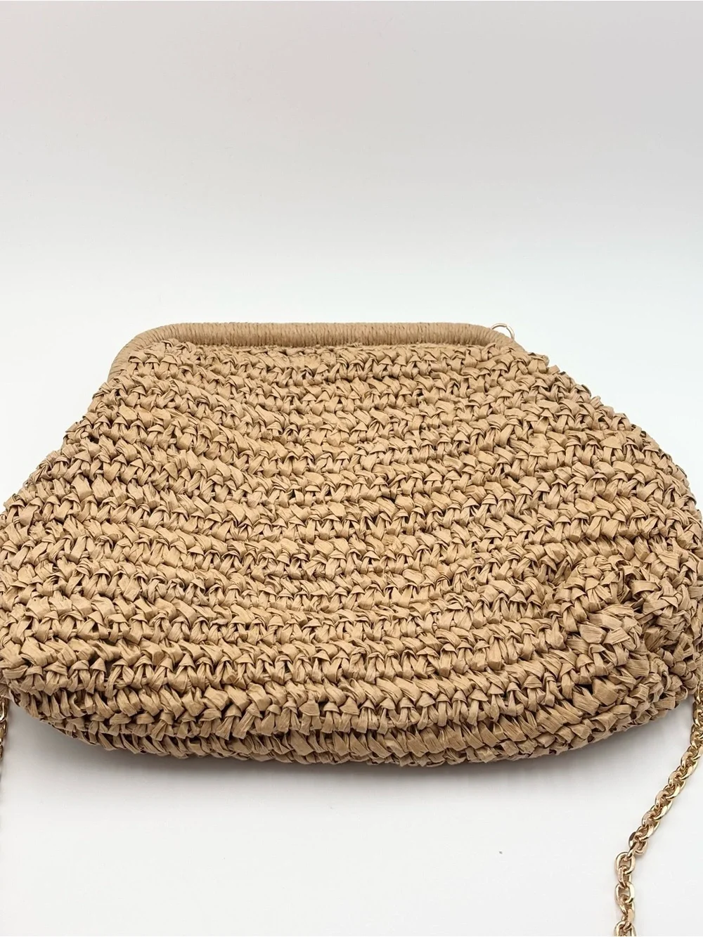 Straw Shell Embellished Crossbody Bag - Natural - Picture 4 of 12